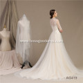 Arabic Dubai Luxury Lace Bridal Ball Gown New vestido de noiva Custom Made maternity wedding dress long sleeve